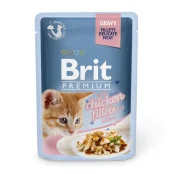 Влажный корм Brit Premium Cat, для котят, филе курицы в соусе, 85 г