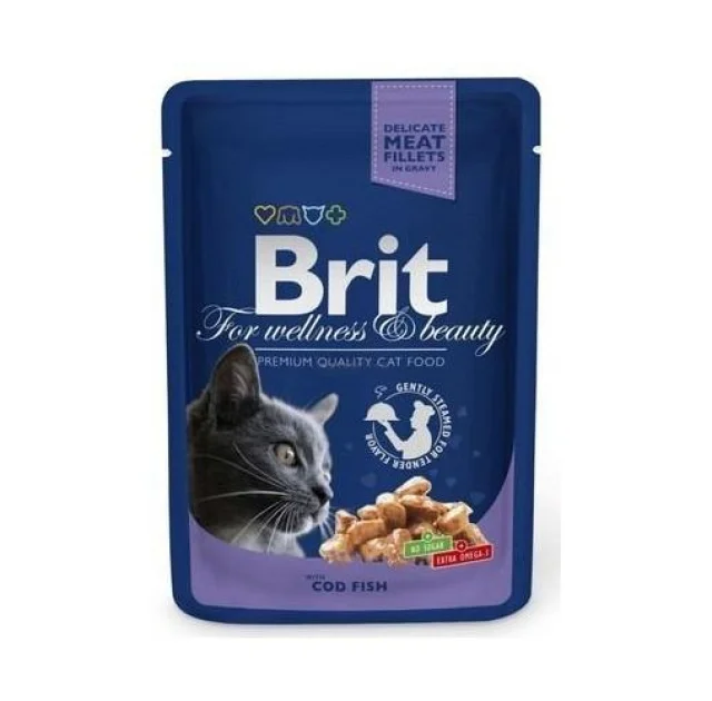 Влажный корм Brit Premium Cat, для кошек, треска, 100 г