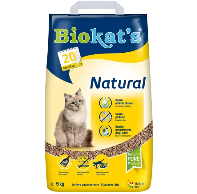 Наповнювач Biokats NATURAL, для котячого туалету, 5 кг