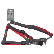 Набор шлейка и поводок AnimAll Denim, красный, 1.5×120 см/1.5×36-46 см