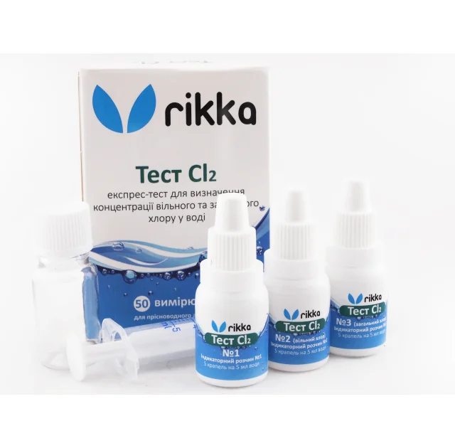 Тест Rikka Cl2 для определения концентрации свободного и общего хлора в воде (T-112)