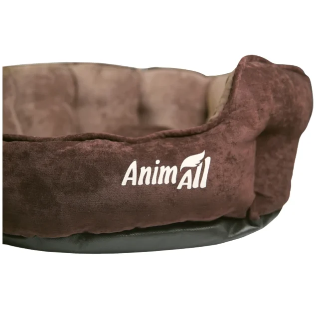 Лежак AnimAll Royal Velours Chocolate для кошек и собак, 53×47×21 см
