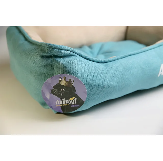 Лежанка AnimAll Nena Velours Breeze, бежево-бирюзовый, 45×35×16