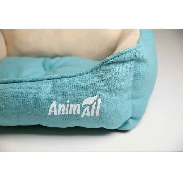 Лежанка AnimAll Nena Velours Breeze, бежево-бирюзовый, 45×35×16