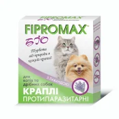 Краплі Fipromax БІО проти бліх та кліщів, для котів і дрібних собак, з лавандою, 1 мл, 2 піпетки