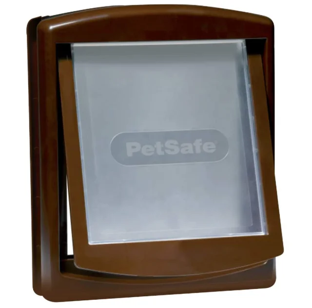 Пластикові двері PetSafe для собак до 18 кг, для вхідних дверей, коричнева, 35.2×29.4 см