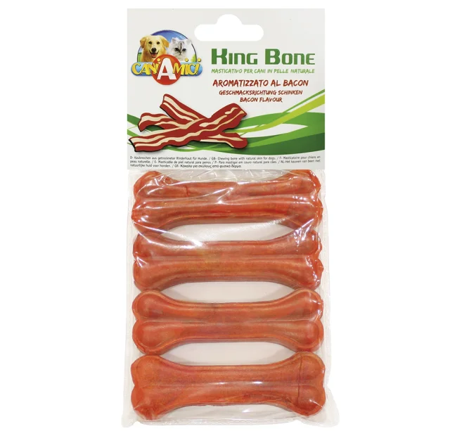 Кость Croci King Bone Bacon для собак, 10 см, 35 ​​г, 4 шт