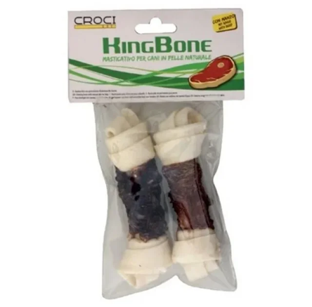 Кость Croci King Bone Beef для собак, вузлова, з яловичиною, 11 см, 20 г, 2 шт / уп, ціна за упаковку