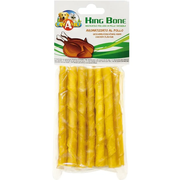 Лакомство жилистое Croci King Bone для собак, витой стик, 10 см, 10 г, 20 шт/уп
