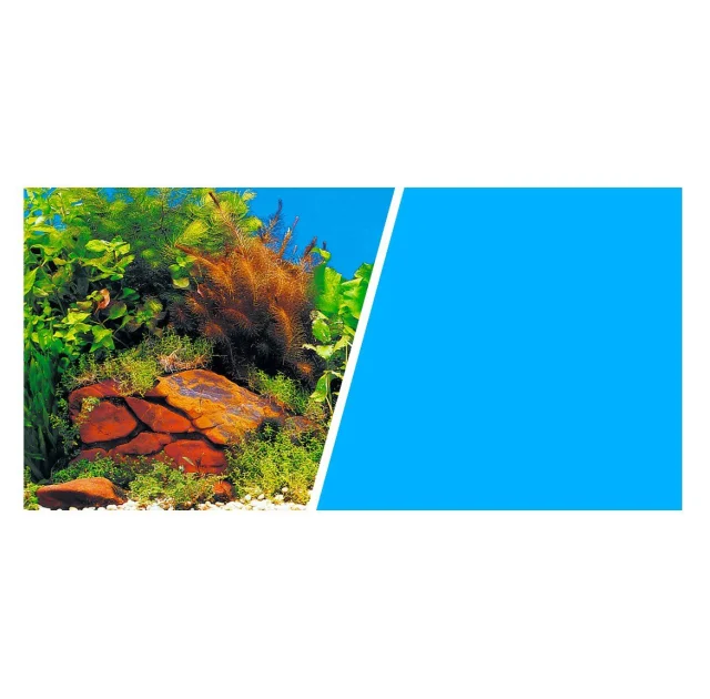 Фон аквариумный Hagen, 45 см, 7.5 м, растения с камнями/голубой фон