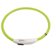 Ошейник LED светящийся Croci для собак, USB, нейлон, зеленый, 40 см
