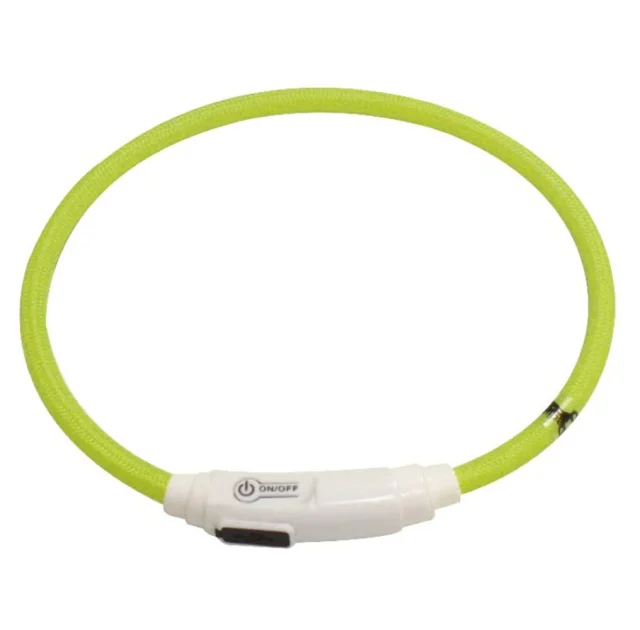 Нашийник LED світиться Croci для собак, USB, нейлон, зелений, 40 см