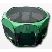 Сумка-манеж для выставок Croci Fence Fast&Easy, для собак и кошек, зелёная, 116×116×71 см
