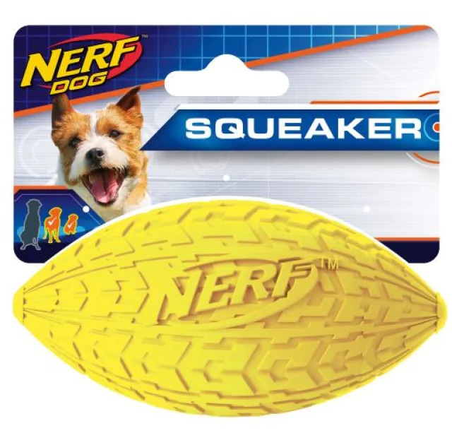 Игрушка Hagen Nerf мяч регби с пищалкой, для собак, 10 см