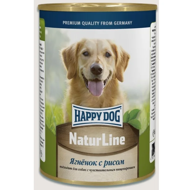Консерва Happy Dog NaturLine Dose 100% Lamm для собак, з ягням і рисом, 400 г
