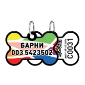 Адресник персональний WAUDOG Smart ID з QR-паспортом, малюнок "Вітраж", 38 × 25 мм, чорний