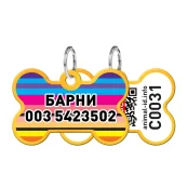 Адресник персональный WAUDOG Smart ID с QR-паспортом, рисунок "Линии 1", 38×25 мм, золото