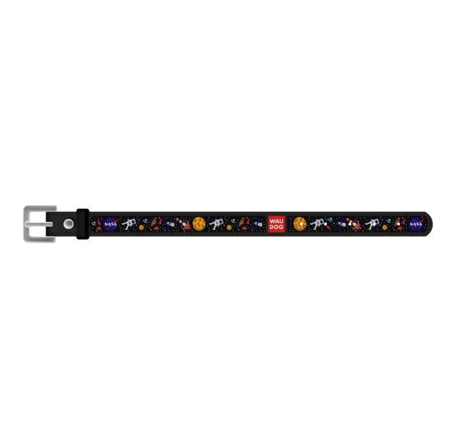 Браслет WAUDOG Design,  с рисунком "NASA", ширина 15 мм, длина 18-20 см, черный
