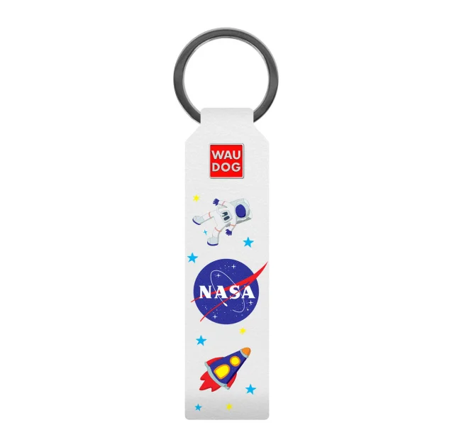 Брелок WAUDOG Design,  с рисунком "NASA", ширина 20 мм, длина 95 мм, белый