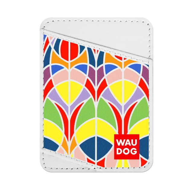 Визитница WAUDOG Design,  с рисунком "Витраж", ширина 70 мм, длина 95 мм, белый