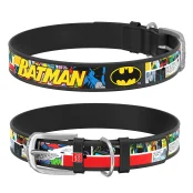 Ошейник WAUDOG Design с QR паспортом, рисунок "Бэтмен1" ширина 20 мм, длина 29-38 см, черный