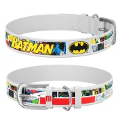 Ошейник WAUDOG Design с QR паспортом, рисунок "Бэтмен1" ширина 25 мм, длина 37-48 см, белый