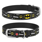 Ошейник WAUDOG Design с QR паспортом, рисунок "Бэтмен3" ширина 15 мм, длина 26-35 см, черный