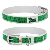 Ошейник WAUDOG Design с QR паспортом, рисунок "Джокер" ширина 12 мм, длина 18-24 см, белый