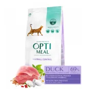 Сухой корм Optimeal для взрослых кошек с эффектом выведения шерсти, с уткой, 300 г