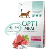 Сухой корм Optimeal для взрослых кошек, с телятиной, 300 г