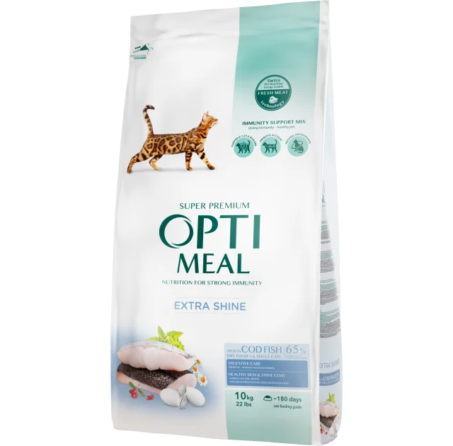 Сухой корм Optimeal для взрослых кошек, с треской, 10 кг