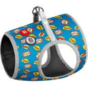 Шлея Waudog для собак, с рисунком ВАУ, голубой, размер XS4, 36-39 см, 26-28 см