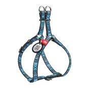 Шлея Waudog Nylon для собак, с рисунком этно синий, 10 мм, 28-40 см