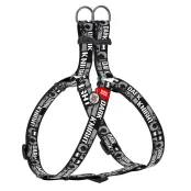 Шлея Waudog Nylon для собак, с QR паспортом, рисунок Темный рыцарь, серый, 15 мм, 40-55 см