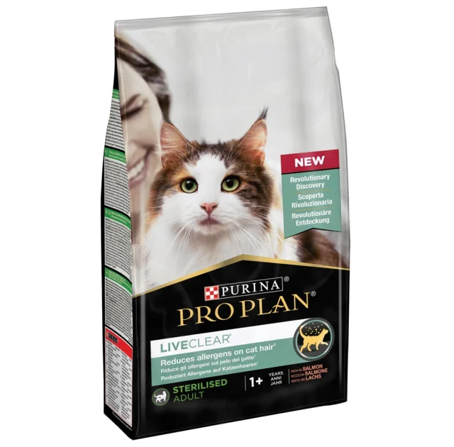 Сухий корм Purina Pro Plan LiveClear Sterilised для дорослих котів, з лососем, 1.4 кг