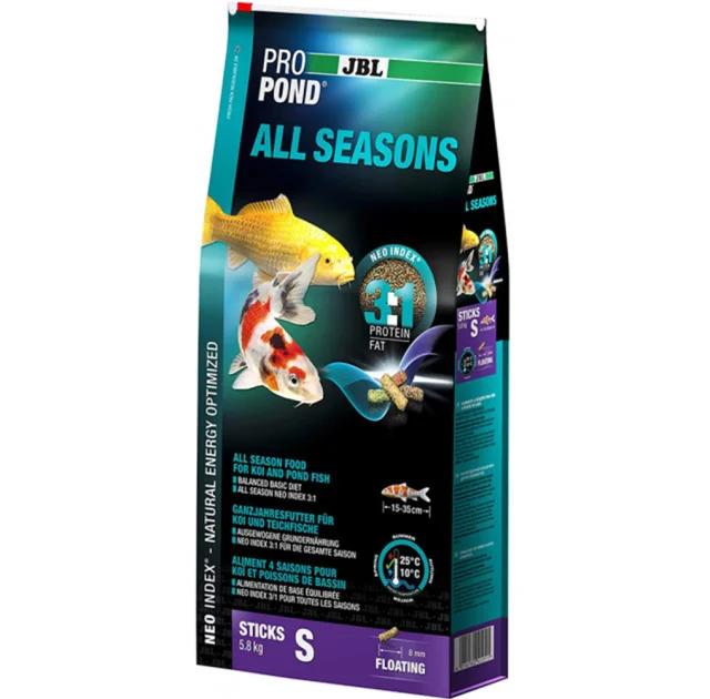 Всесезонний корм JBL ProPond All Seasons S для невеликих ставкових риб, 5.8 кг