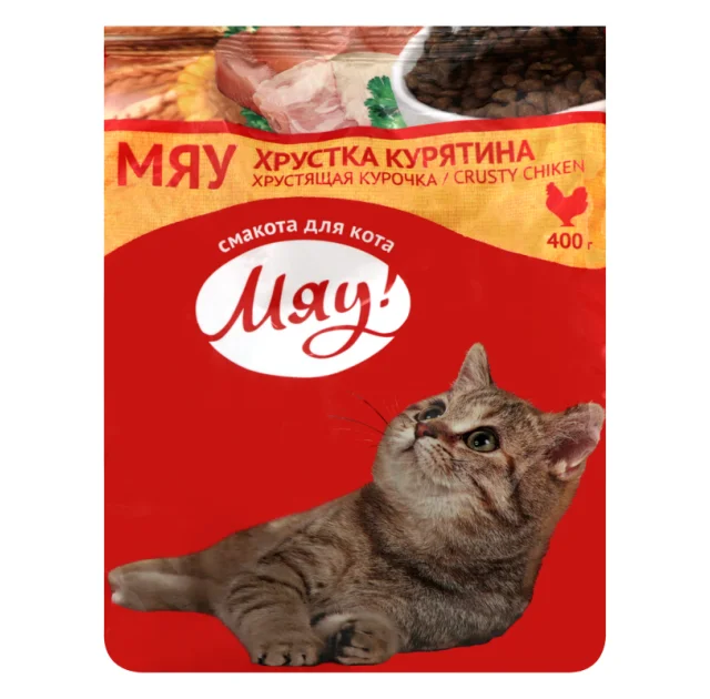 Сухой корм Мяу для кошек, курячий, 400 г