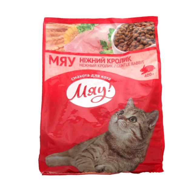 Сухой корм Мяу для кошек, с нежным кроликом, 400 г