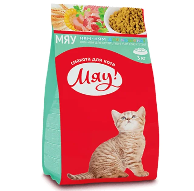 Сухой корм Мяу для котят, 3 кг