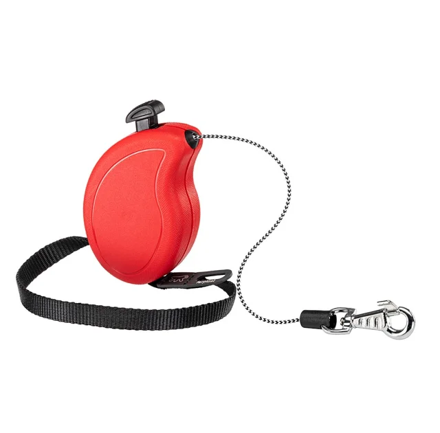 Рулетка-поводок Ferplast Flippy One Cord Mini для собак, з шнуром, червоний, 9.2×2.7×6 см