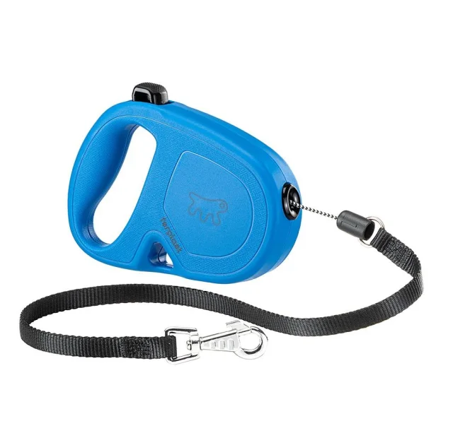 Рулетка-поводок Ferplast Flippy One Cord для собак, з шнуром, розмір S, блакитний, 14.7×3×10 см