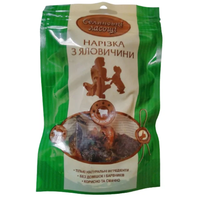 Сушені ласощі "Селянські ласощі" для собак, нарізка яловичини, 50 г