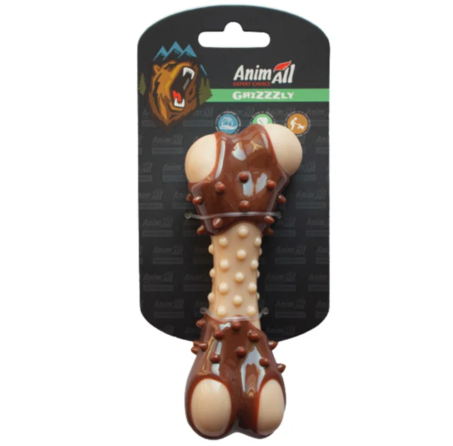 Іграшка AnimAll GrizZzly кісточка з ароматом м'яса, 13.5 см, коричнева