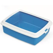 Туалет MPS Hydra Mini Blue для кошек, с рамкой, голубой, 43×31×12 см