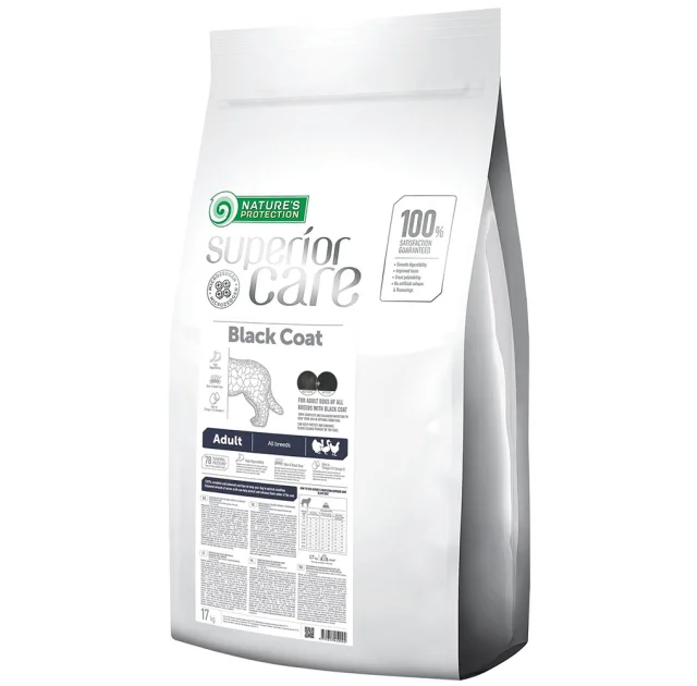 Сухой корм Nature's Protection Black Coat Adult для собак с черным цветом шерсти, с птицей, 17 кг