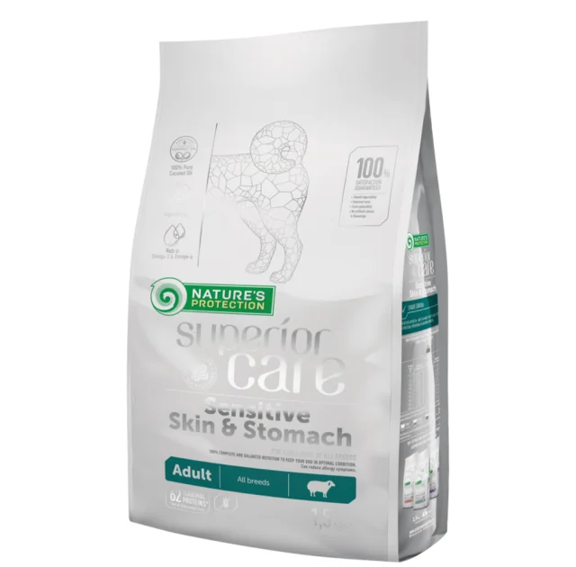 Сухой корм Nature's Protection Sensitive Skin&Stomach Adult для собак с чувствительным пищеварением, 10 кг