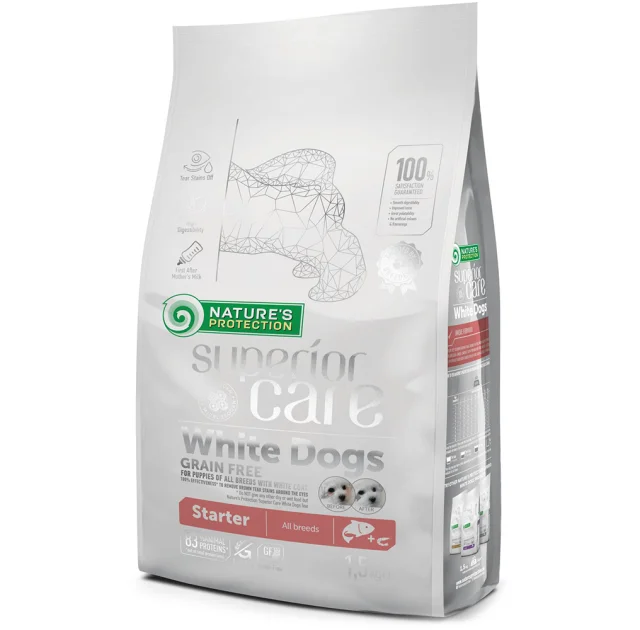 Сухой корм Nature's Protection White Grain Free Starter для щенков, гипоаллергенный, 1.5 кг