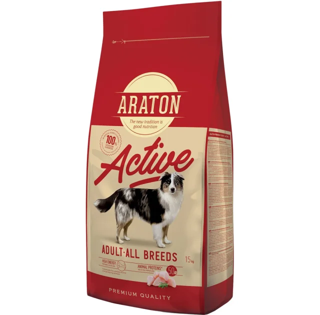 Сухий корм Araton Active All Breeds для активних собак, з птахом, 15 кг