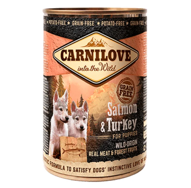 Консерва Carnilove Salmon and Turkey, для цуценят, з лососем та індичкою, 400 г