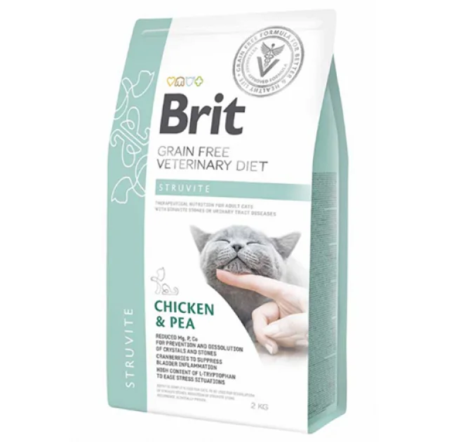 Сухой корм Brit GF Veterinary Diets Cat Struvite, для взрослых кошек, 2 кг